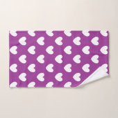 Lila Polka-Herzen Badhandtuch Set (Handtuch)