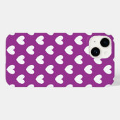 Lila Polka-Herzen Case-Mate iPhone Hülle (Rückseite (Horizontal))