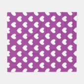 Lila Polka-Herzen Fleecedecke (Vorderseite (Horizontal))