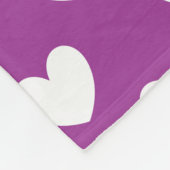 Lila Polka-Herzen Fleecedecke (Ecke)