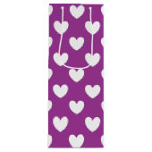 Lila Polka-Herzen Geschenktüte Für Weinflaschen (Vorderseite)