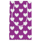 Lila Polka-Herzen Kleine Geschenktüte (Vorderseite)