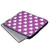 Lila Polka-Herzen Laptopschutzhülle (Vorne Knopf)