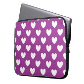 Lila Polka-Herzen Laptopschutzhülle (Vorderseite Links)