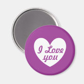 Lila Polka-Herzen Magnet (Vorderseite/Rückseite)