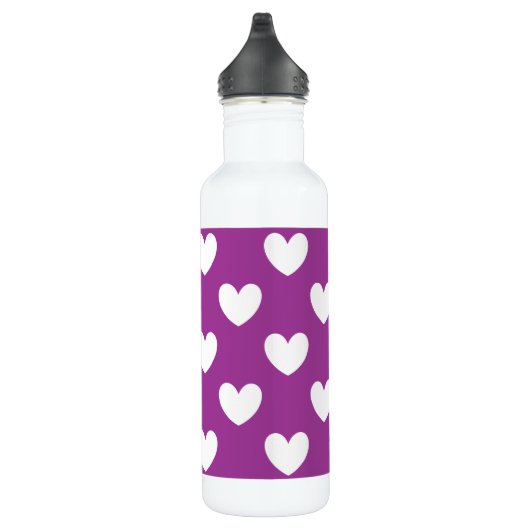 Lila Polka-Herzen Trinkflasche (Rechts)