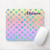 Lila Polka Muster Boho Name Mouse Pad Mousepad (Mit Mouse)