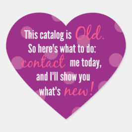 lila Polka-Nadelkettenaufkleber Herz-Aufkleber