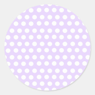 Lila Polka-Pastellpunkte Runder Aufkleber