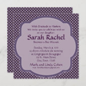 Lila Polka-Punkt-Einladung Einladung (Vorne/Hinten)