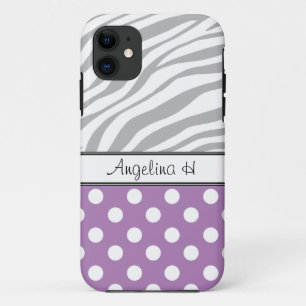 Lila Polka-Punkt-Lichtzebra-Druck iPhone 5 Kasten Case-Mate iPhone Hülle