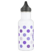 Lila Polka-Punkt-Monogramm Trinkflasche (Links)