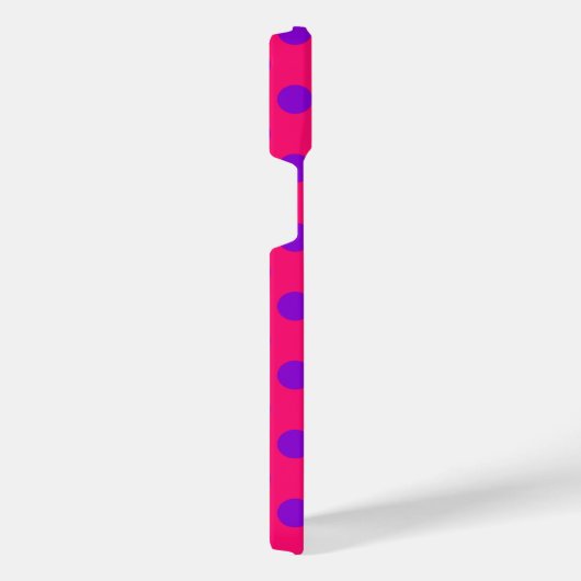 Lila Polka-Punkte auf Cerealien iPhone Hülle (Rechte Seite)