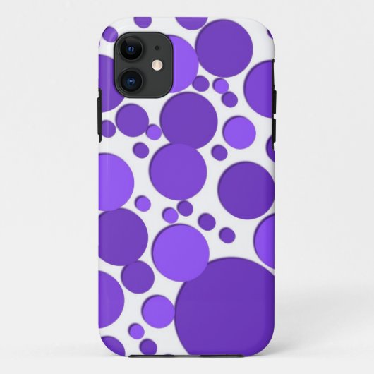 lila Polka-Punkte Case-Mate iPhone Hülle (Rückseite)