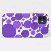 lila Polka-Punkte Case-Mate iPhone Hülle (Rückseite (Horizontal))