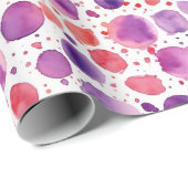 Lila Polka-Punkte Geschenkpapier (Rolleneckpunkt)