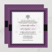 Lila Polka Punkte Hochzeitseinladungen/lila Einladung (Vorne/Hinten)