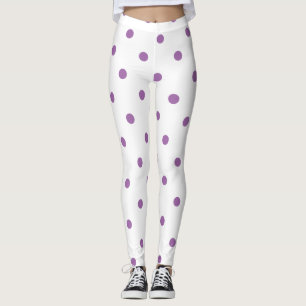 lila Polka-Punkte Leggings