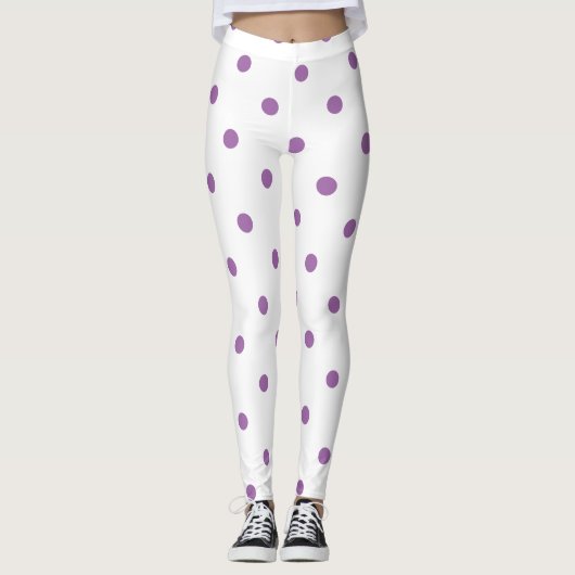 lila Polka-Punkte Leggings (Vorderseite)