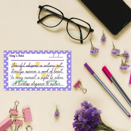 Lila Polka-Punkte, niedliche Sterne & Regenbogen 1 Post-it Klebezettel