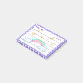 Lila Polka-Punkte, niedliche Sterne & Regenbogen 4 Post-it Klebezettel (angewinkelt)