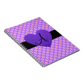 Lila Polkapunkt-Monogrammherzen Notizblock (Rechte Seite)