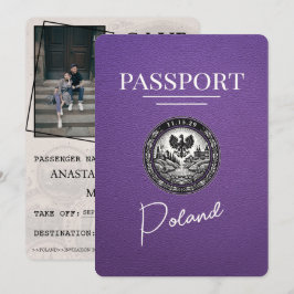 Lila polnischer Pass Save the Date