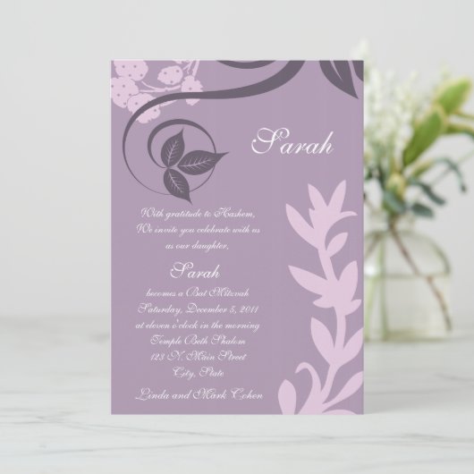 lila Polopunkt Einladung (Stehend Vorderseite)