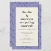 Lila Polterabend Einladung der Haushaltslinie (Vorne/Hinten)