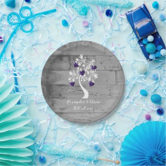 Lila Polterabend-Papierplatte Pappteller (Party)