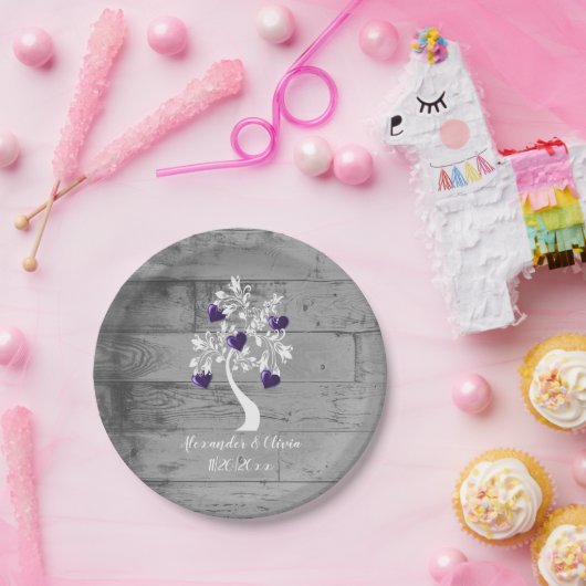 Lila Polterabend-Papierplatte Pappteller (Party)