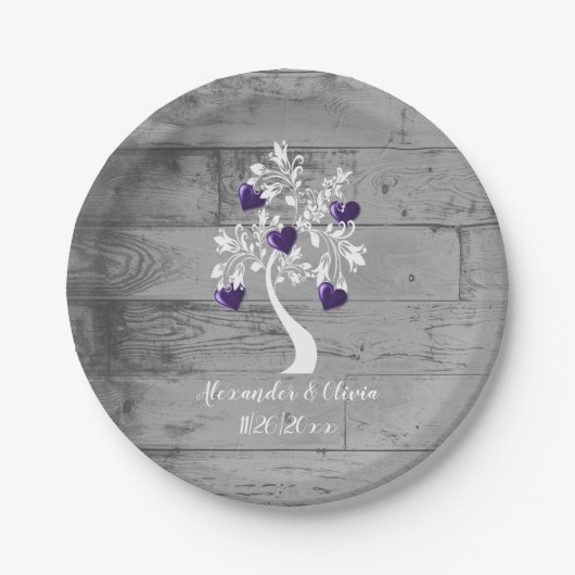 Lila Polterabend-Papierplatte Pappteller (Vorderseite)