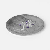 Lila Polterabend-Papierplatte Pappteller (Schrägansicht)