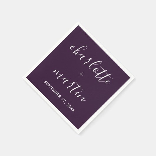 Lila Polterabend Serviette (Ecke)