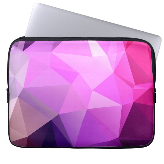 Lila polygonaler Entwurf Laptopschutzhülle (Vorderseite)