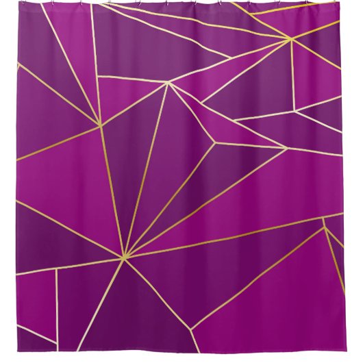 Lila Polygonkunst: geometrischer Hintergrund der G Duschvorhang (Vorderseite)