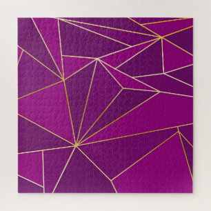 Lila Polygonkunst: geometrischer Hintergrund der G Puzzle