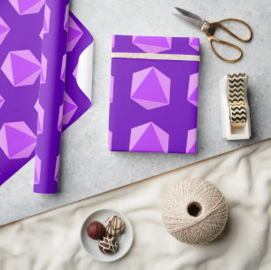 Lila Polyhedral-Würfel Geschenkpapier