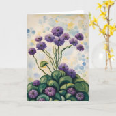 Lila Poms Karte (Gelbe Blume)