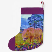 Lila Ponies Christmas Horse Kleiner Weihnachtsstrumpf (Rückseite)