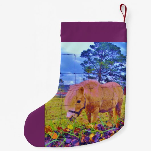 Lila Ponies Christmas Horse Kleiner Weihnachtsstrumpf (Rückseite)