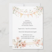 Lila Pony Dreams-Minimalistisch Baby-Einladung Einladung (Rückseite)