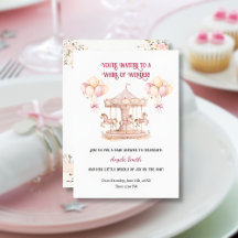 Lila Pony Dreams-Minimalistisch Baby-Einladung