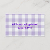 Lila Poodle Dog Groomer Visitenkarte (Rückseite)