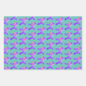 Lila Poodle Geschenkpapier Set (Vorderseite)