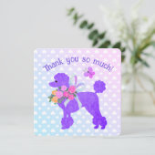 Lila Poodle Girls Personalisiert Danke Einladung (Stehend Vorderseite)