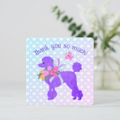 Lila Poodle Girls Vielen Dank Einladung (Stehend Vorderseite)