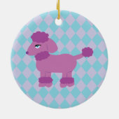 Lila Poodle Keramik Ornament (Hinten)
