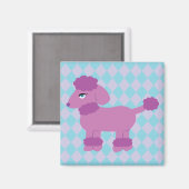 Lila Poodle Magnet (Vorderseite/Rückseite)