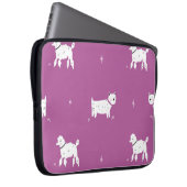 Lila Poodle: monochromes Retro-Muster Laptopschutzhülle (Vorne Rechts)